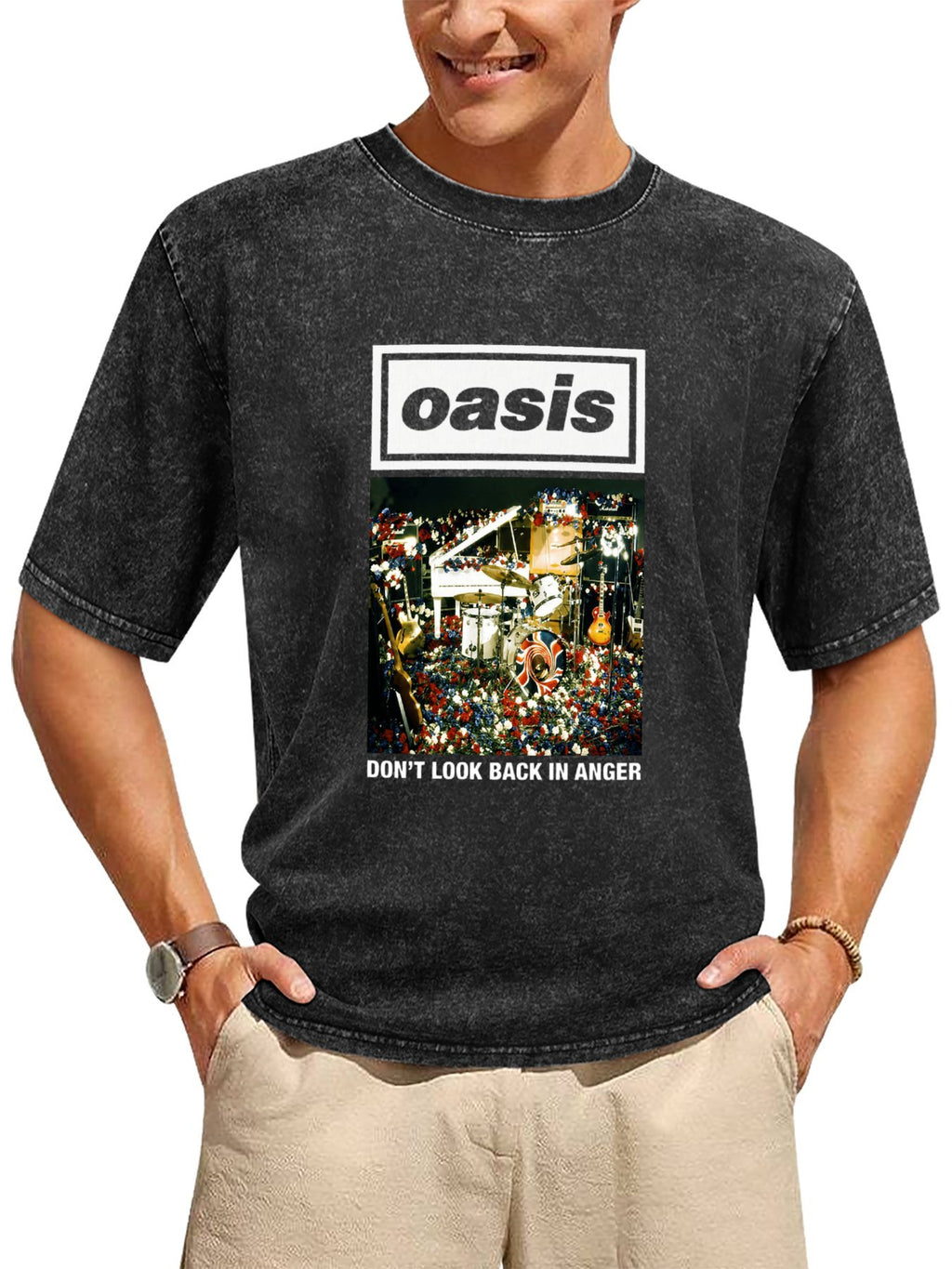 Oasis Don’t Look Back in Anger Drum Kit Graphic T-Shirt