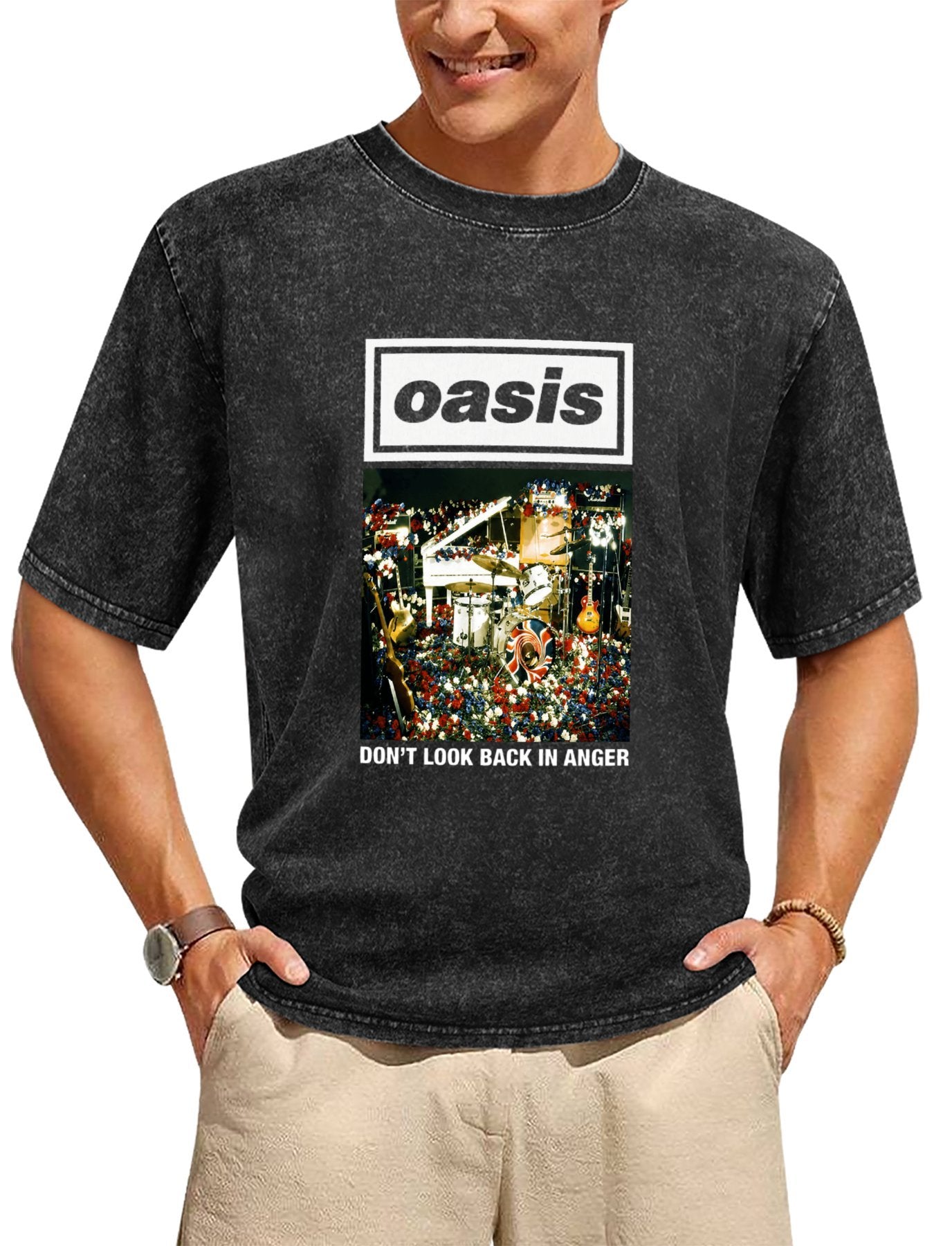 Oasis Don’t Look Back in Anger Drum Kit Graphic T-Shirt