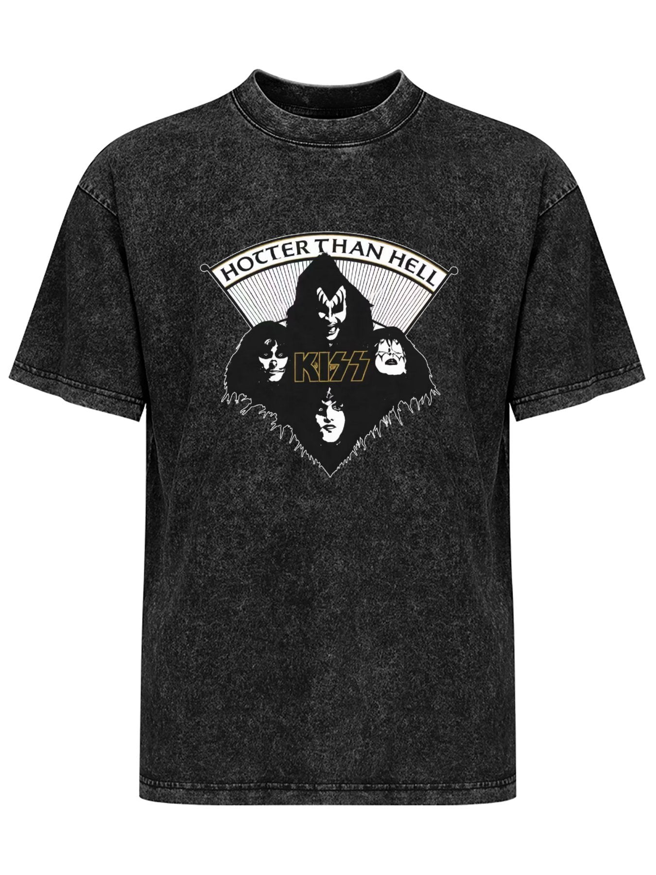 KISS Hotter Than Hell Band Portrait Graphic T-Shirt