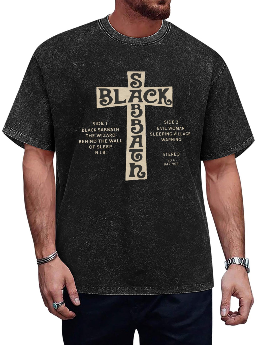Black Sabbath Cross Tracklist Graphic T-Shirt