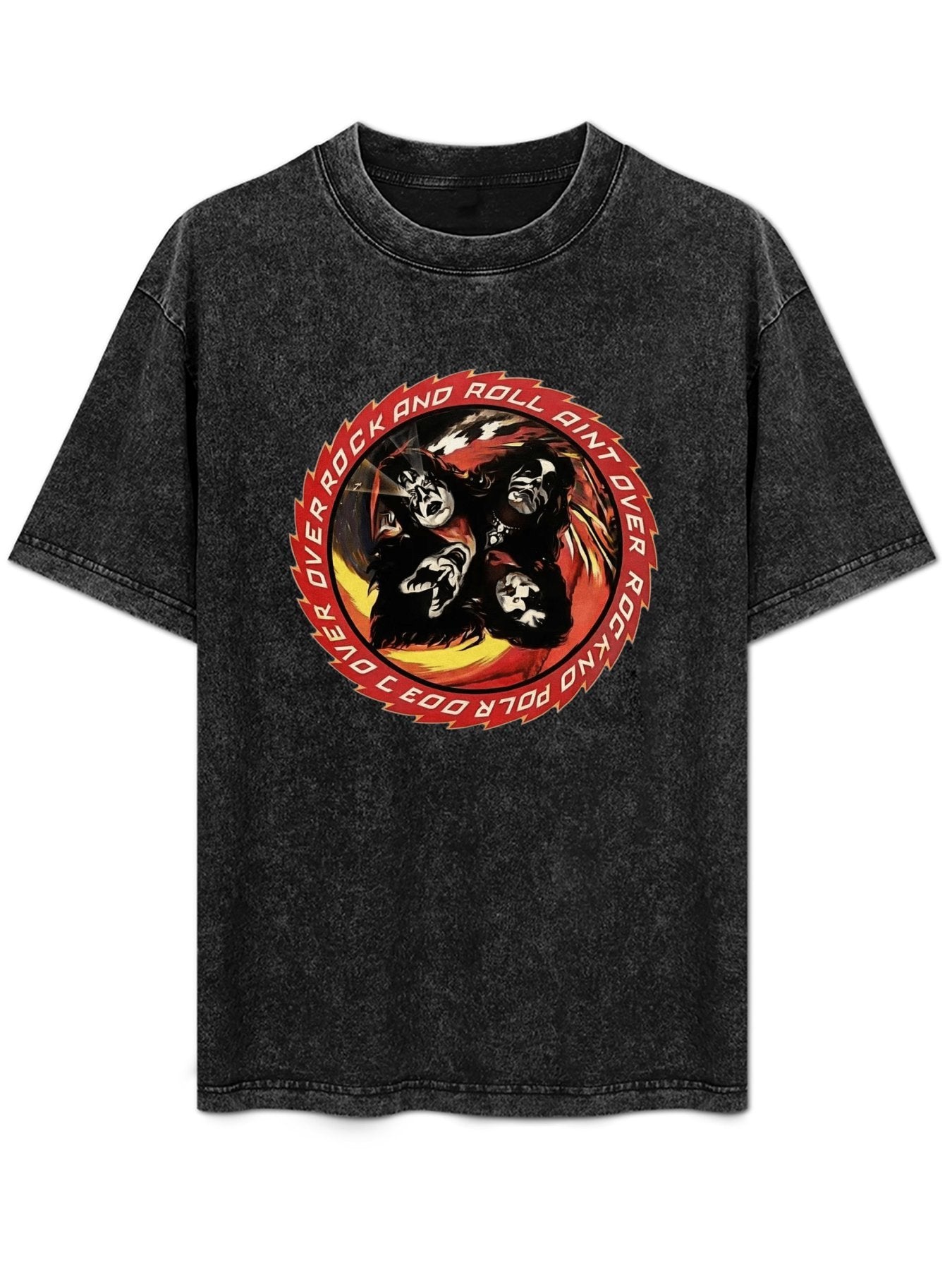 Vintage Washed KISS Rock and Roll Ain’t Over Graphic T-Shirt