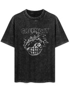 Green Day Distressed One-Eyed Face Graphic T-Shirt