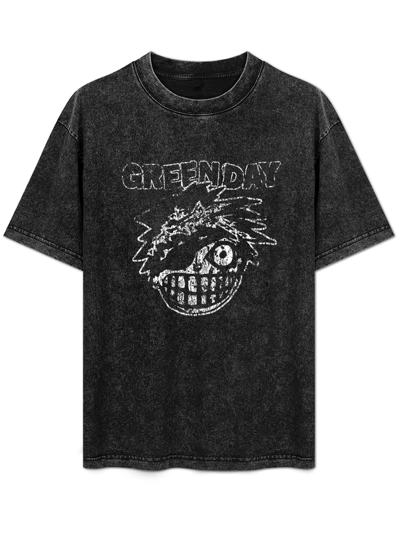 Green Day Distressed One-Eyed Face Graphic T-Shirt