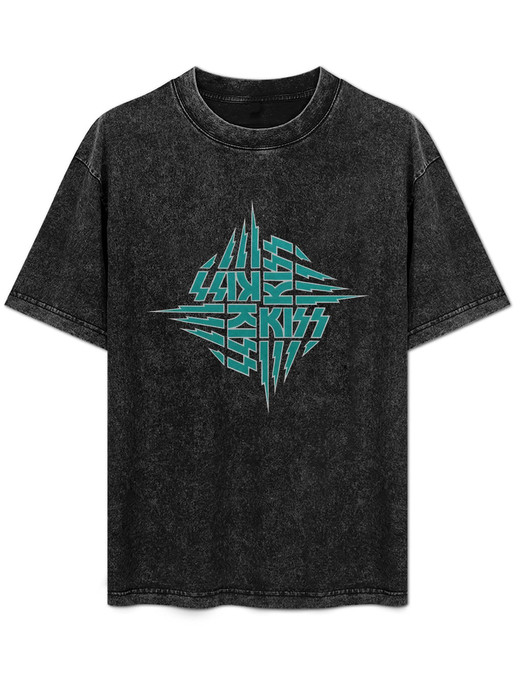 KISS Unmasked Teal Logo Graphic T-Shirt