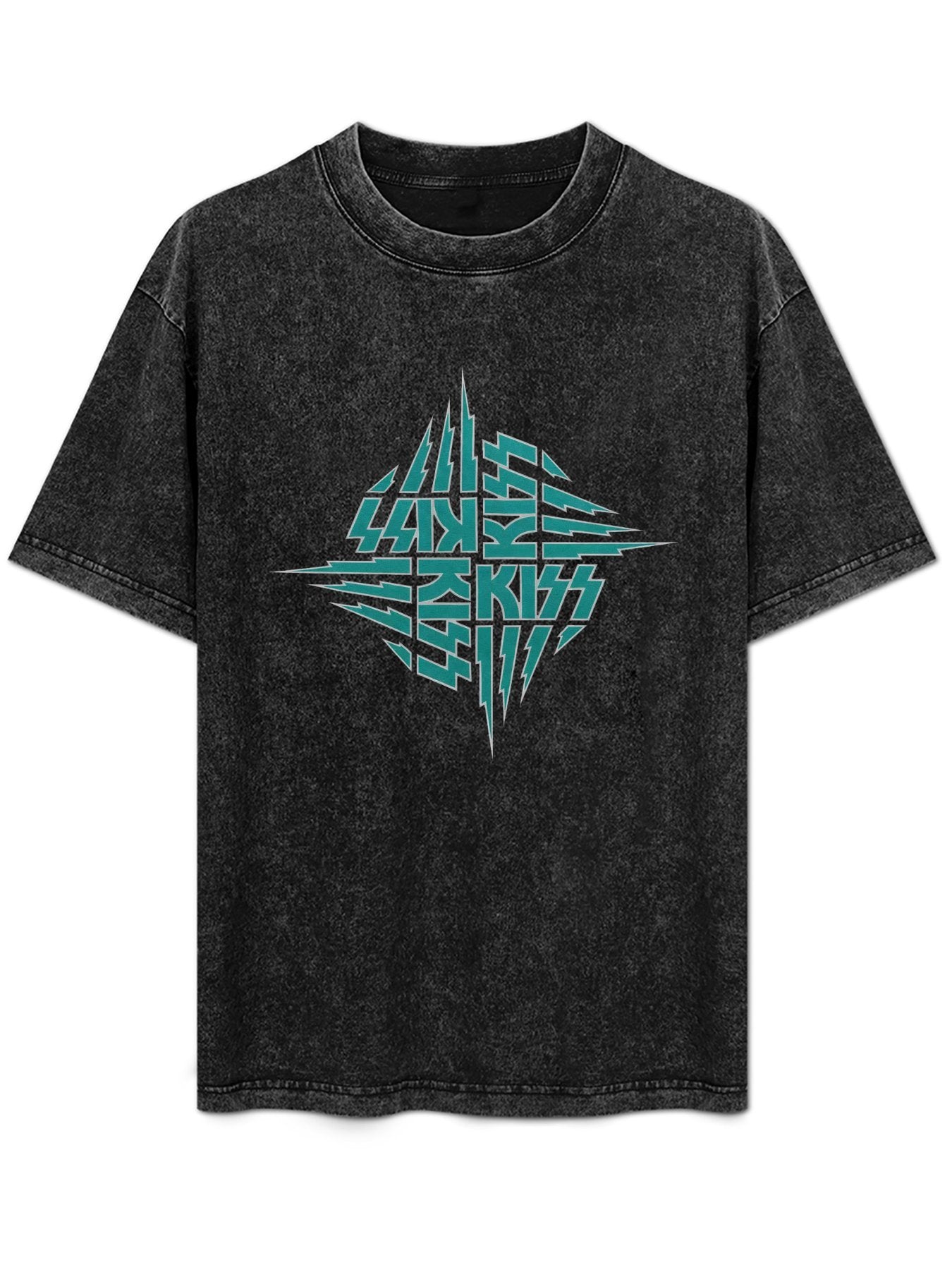 KISS Unmasked Teal Logo Graphic T-Shirt