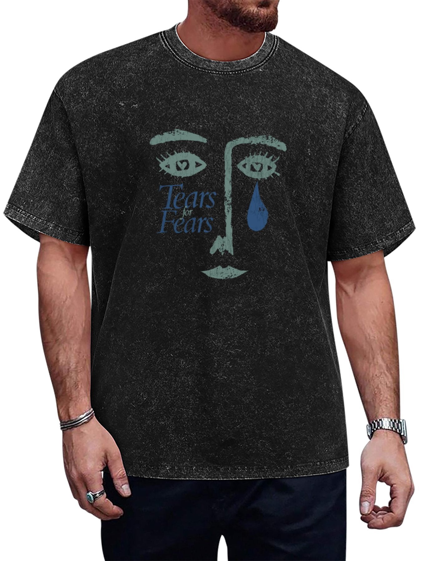 Tears for Fears Face Graphic Washed T-Shirt