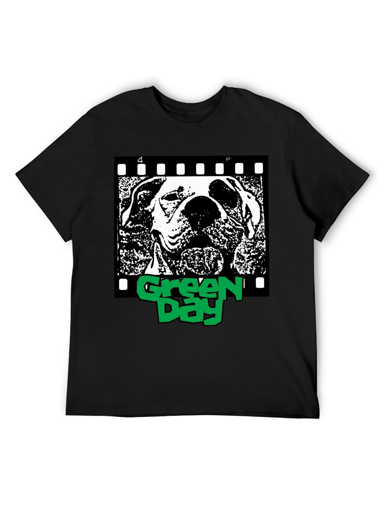 Green Day Dog Film Frame Punk Graphic T-Shirt