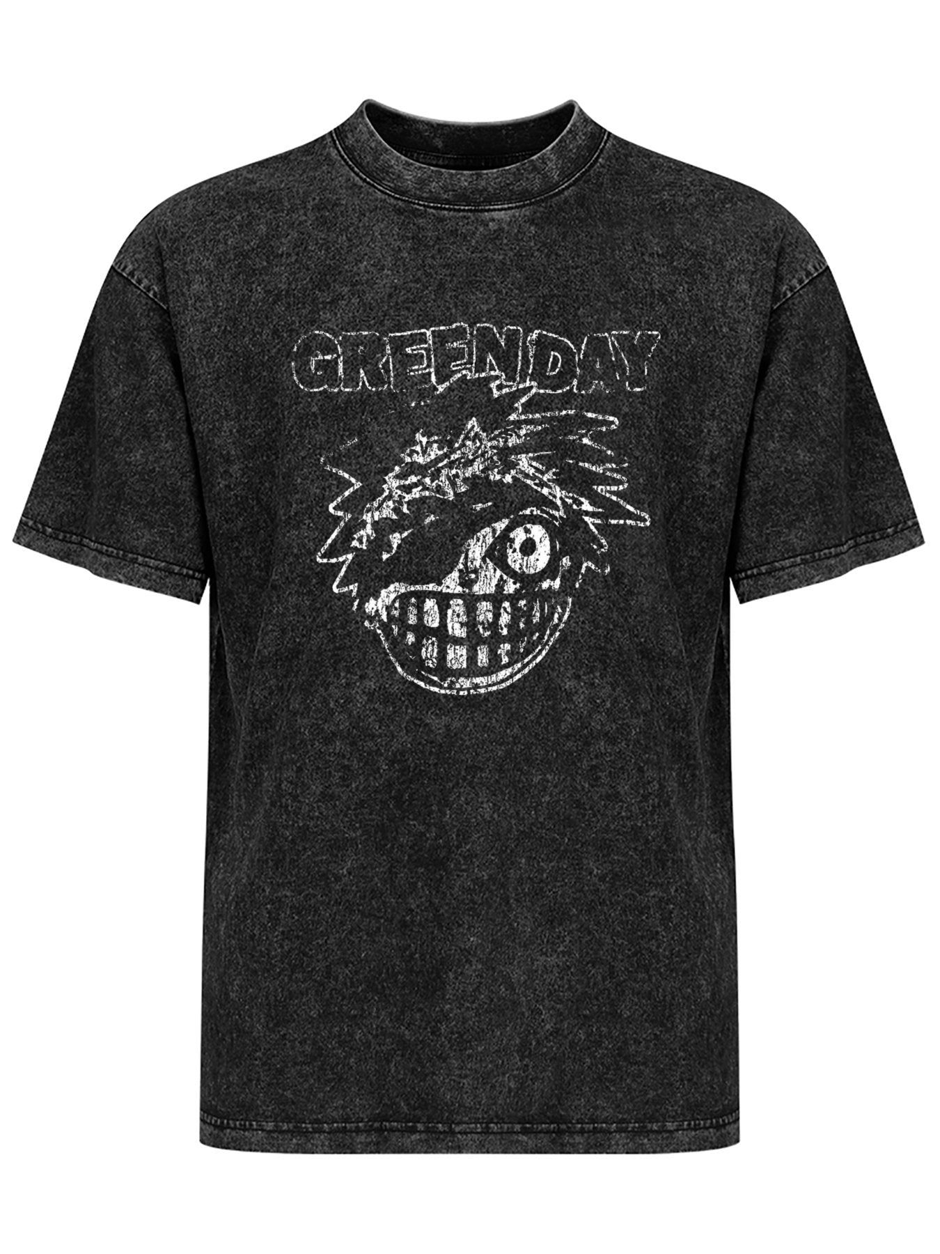 Green Day Distressed One-Eyed Face Graphic T-Shirt