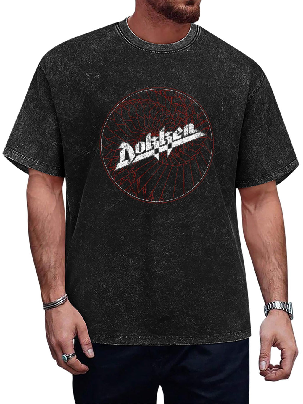 Dokken Geometric Circle Logo Graphic T-Shirt