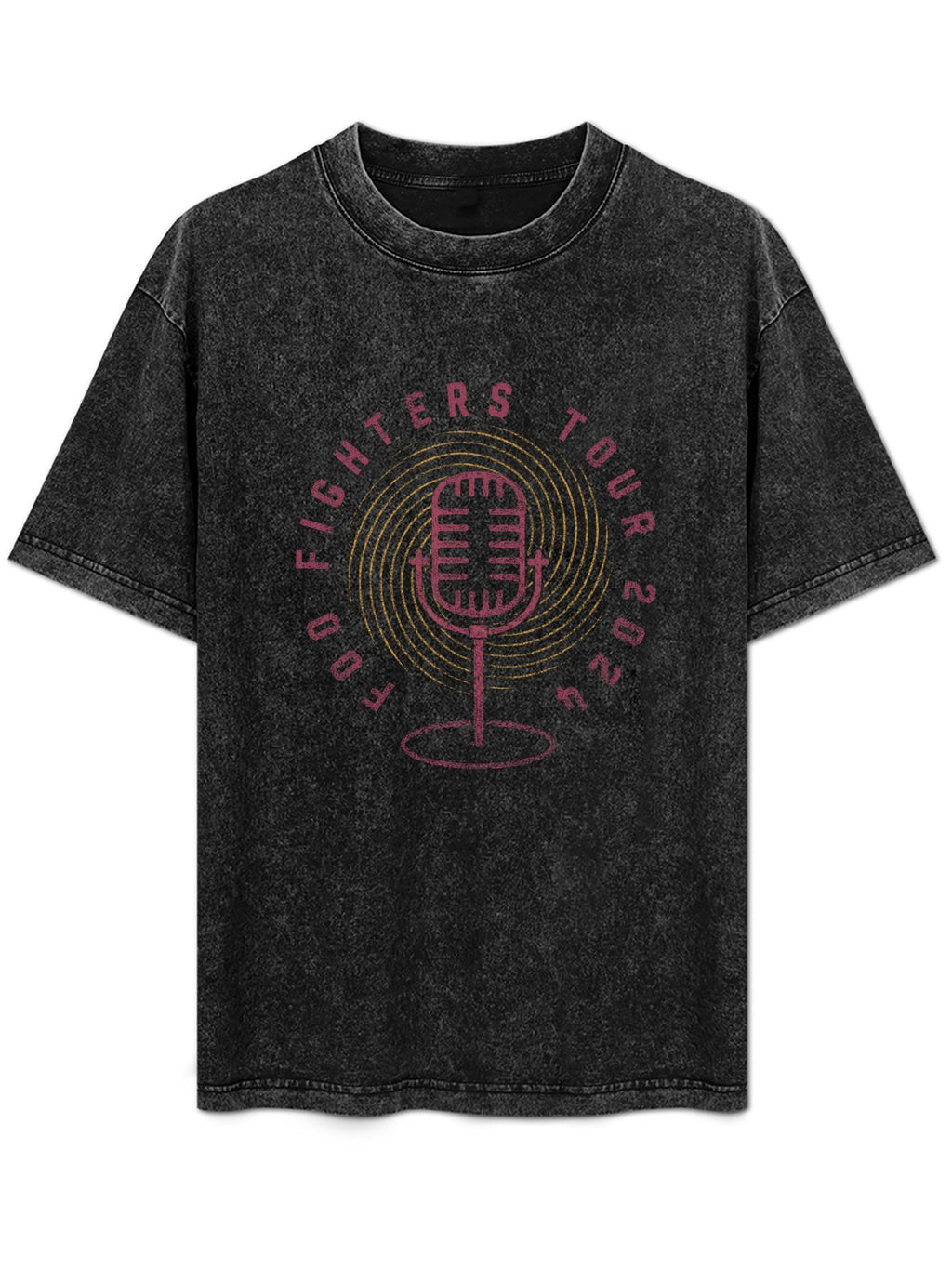 Foo Fighters Tour 2024 Vintage Microphone Graphic T-Shirt
