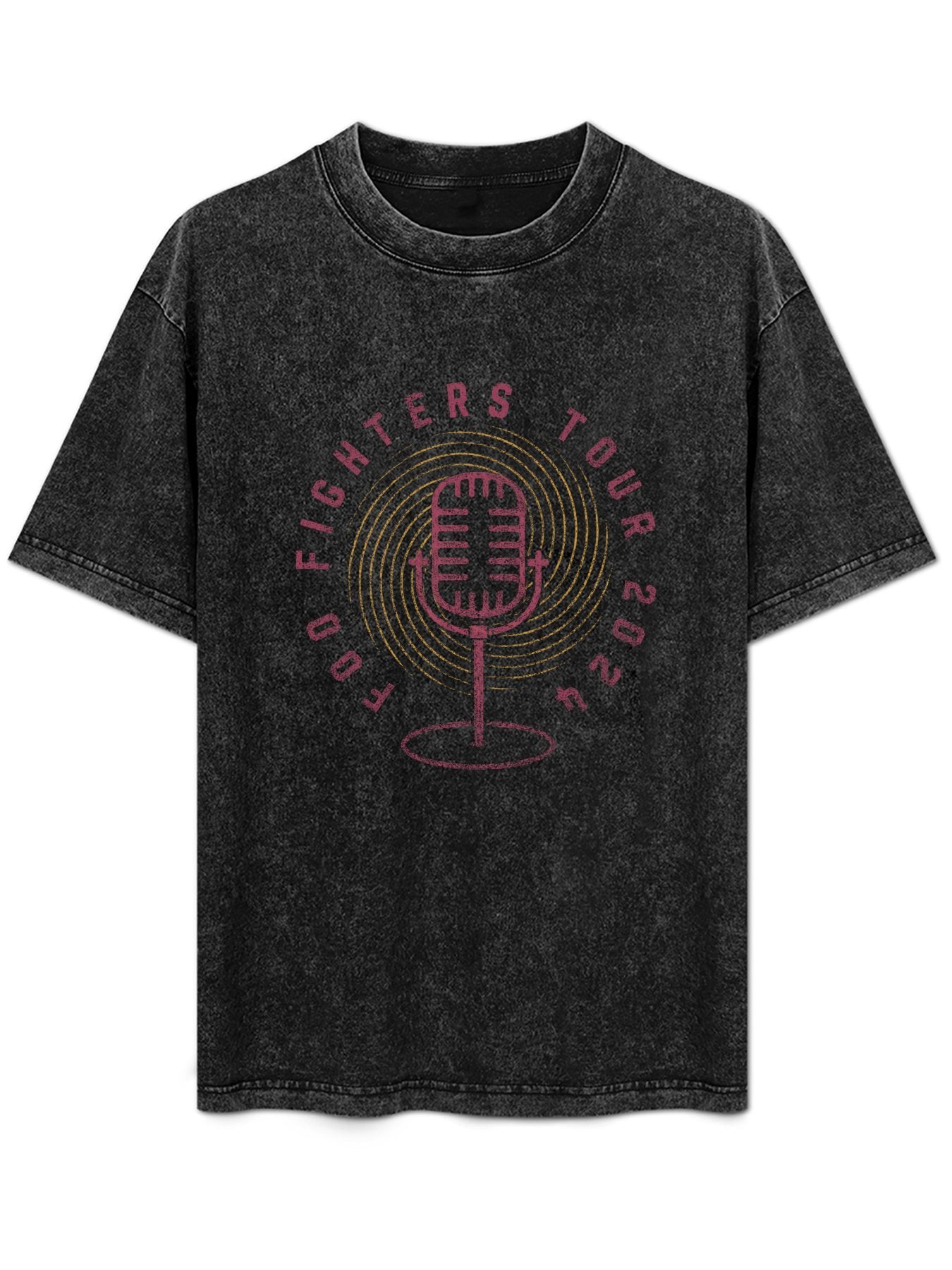 Foo Fighters Tour 2024 Vintage Microphone Graphic T-Shirt