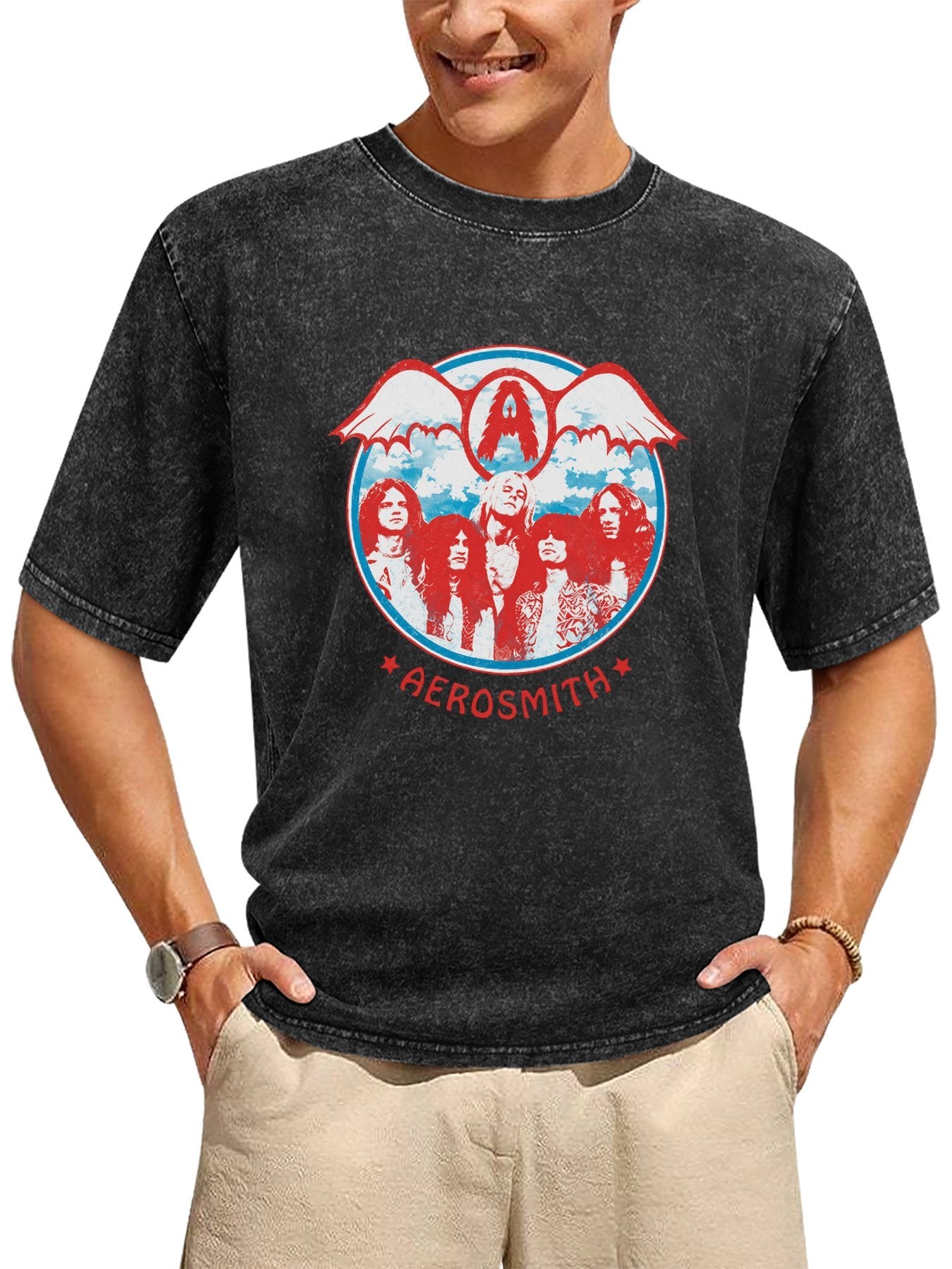 Aerosmith Vintage Winged Band Portrait Graphic T-Shirt Secondary image