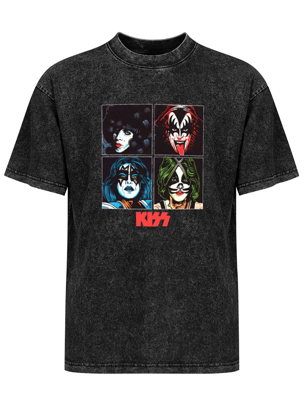 KISS Color Portrait Grid Graphic T-Shirt