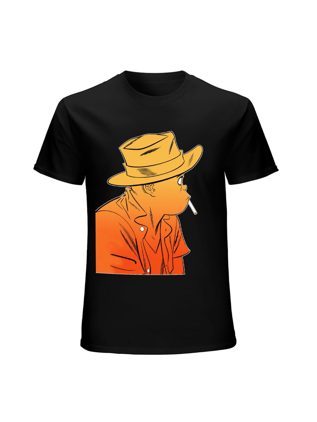 Western Cowboy Character Orange Graphic T-Shirt