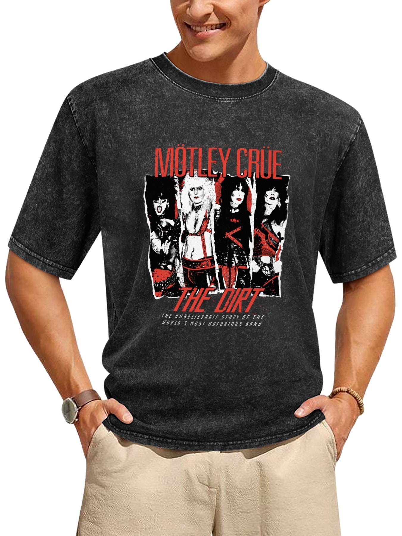 Mötley Crüe The Dirt Band Portrait Graphic T-Shirt