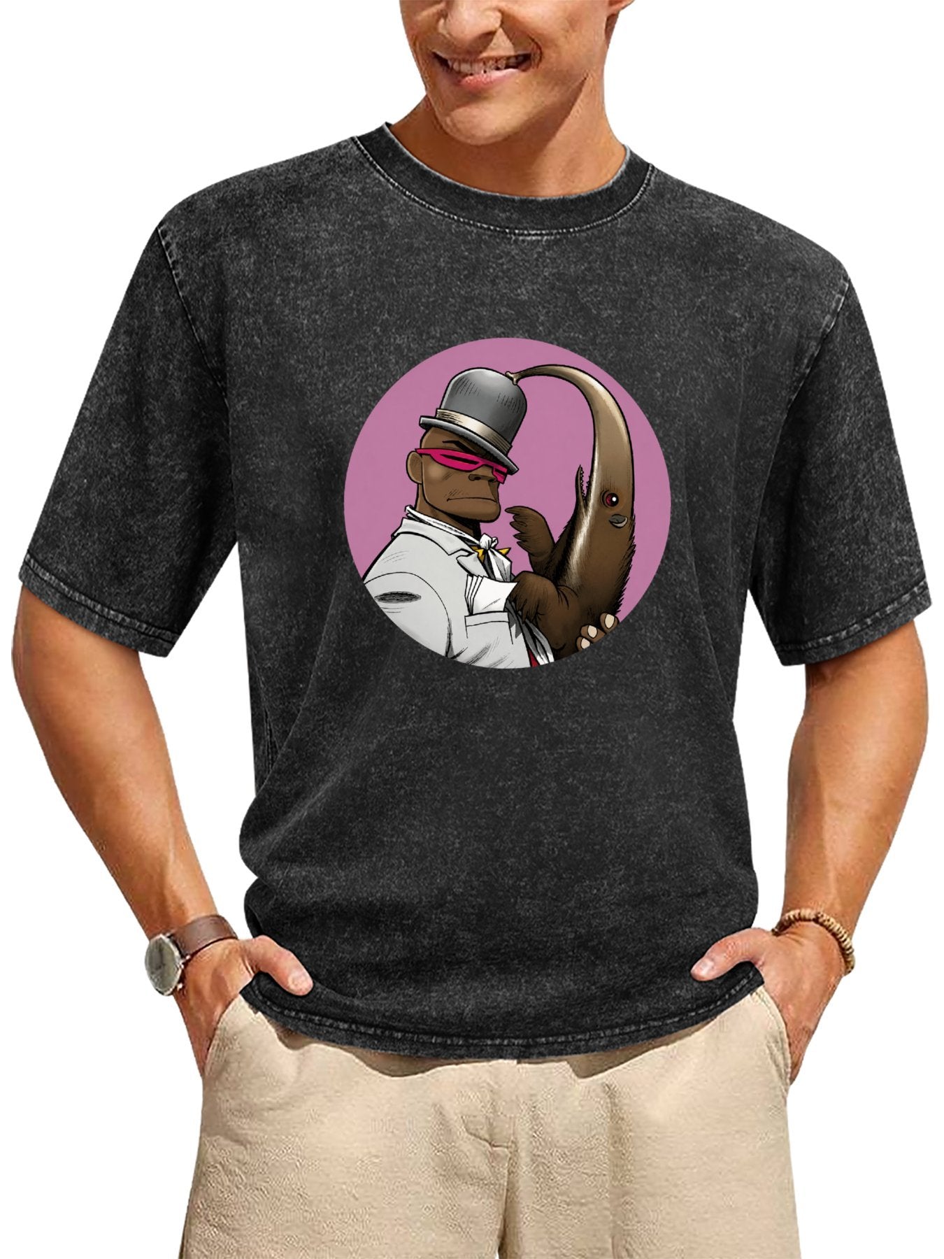Gorillaz Russel Hobbs and Anteater Character Graphic T-Shirt