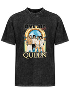 Queen Live Aid 1985 Wembley Band Portrait Graphic T-Shirt