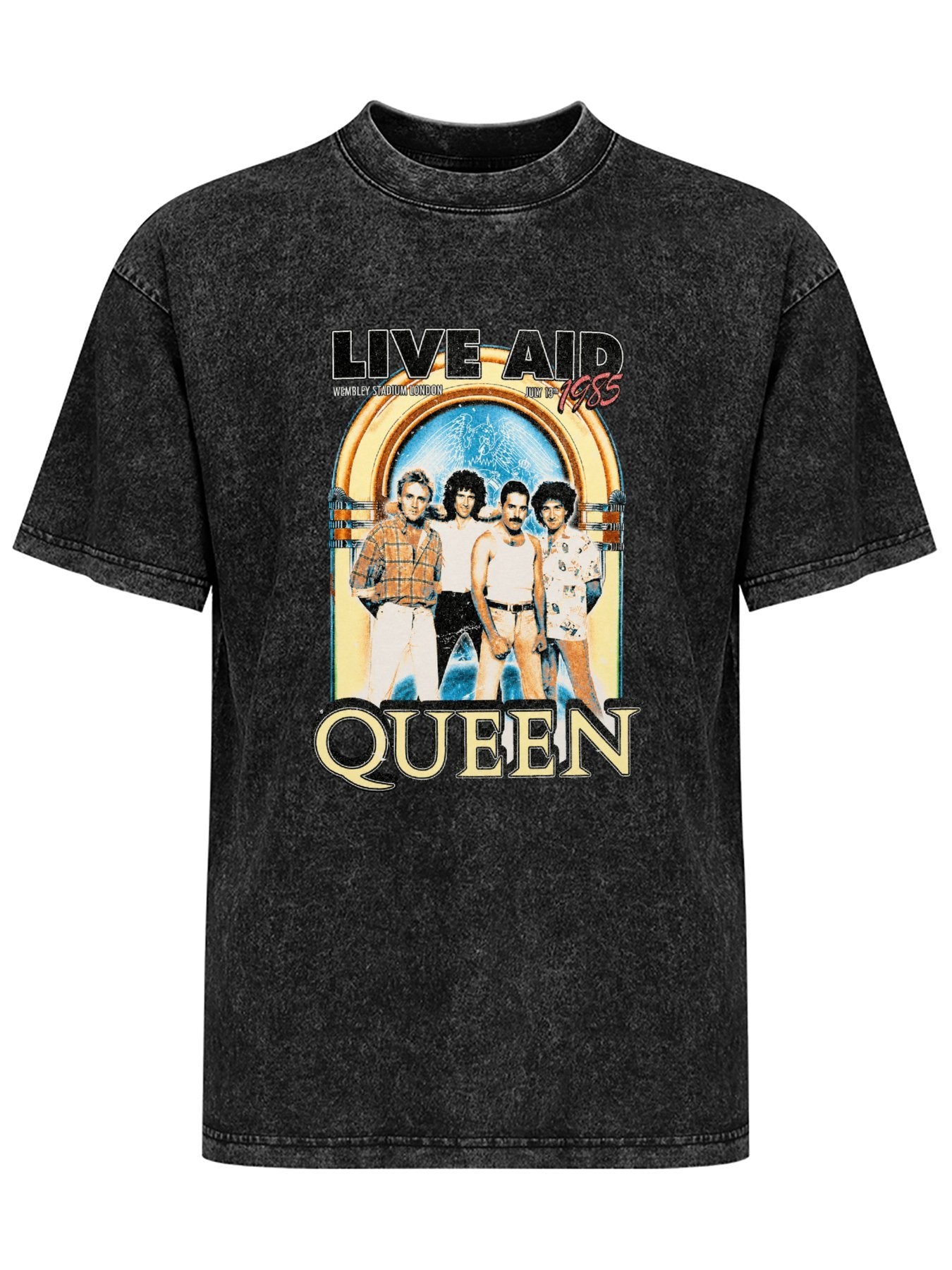 Queen Live Aid 1985 Wembley Band Portrait Graphic T-Shirt