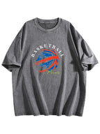 Basketball Pressure Graphic Washed T-Shirt