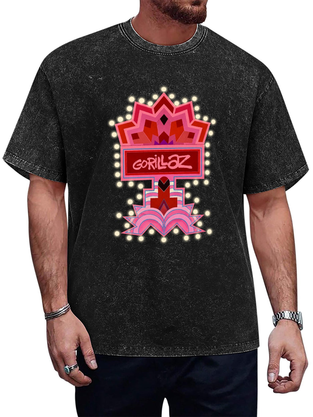 Gorillaz Neon Marquee Sign Graphic T-Shirt