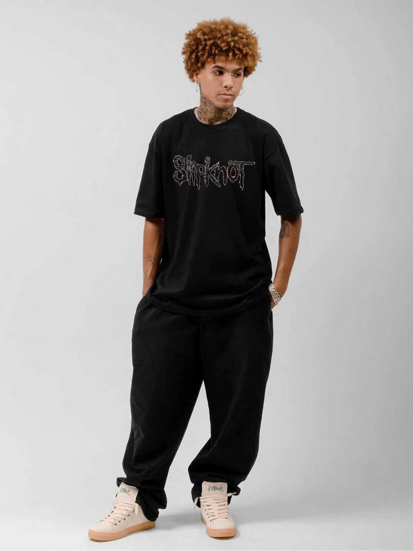 Slipknot Dark Distressed Logo Graphic T-Shirt