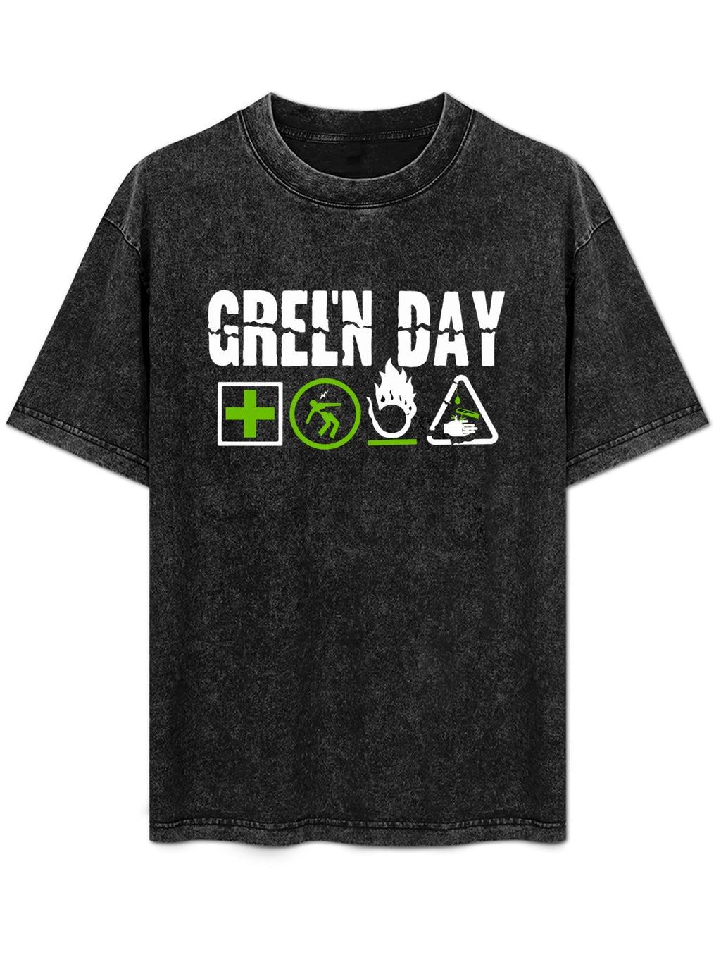 Green Day Hazard Symbols Graphic T-Shirt