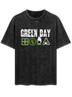 Green Day Hazard Symbols Graphic T-Shirt
