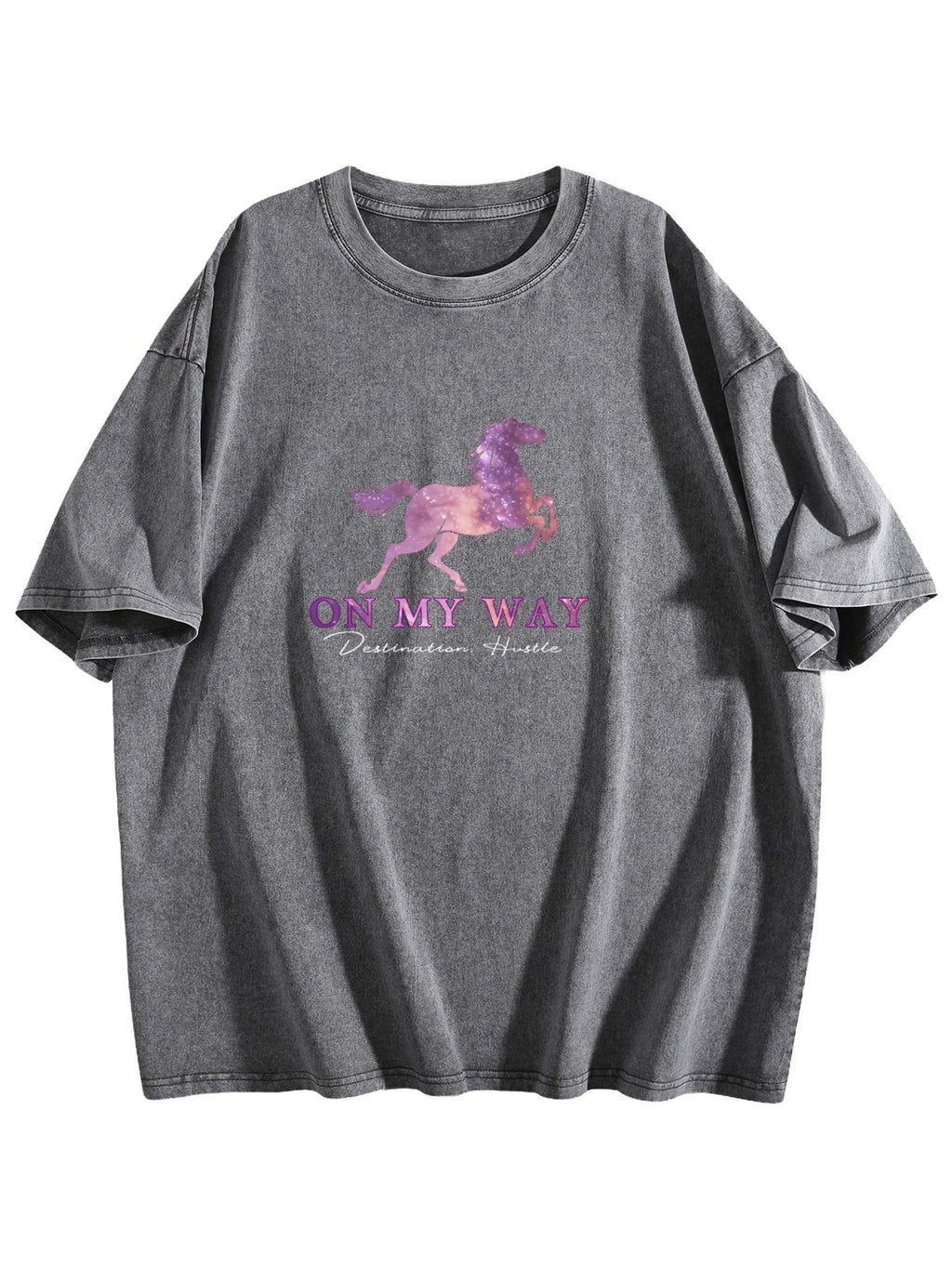 On My Way Horse Graphic Washed T-Shirt