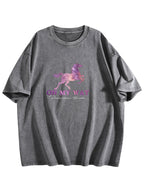 On My Way Horse Graphic Washed T-Shirt