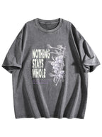 Nothing Stays Whole Skeleton Graphic Washed T-Shirt