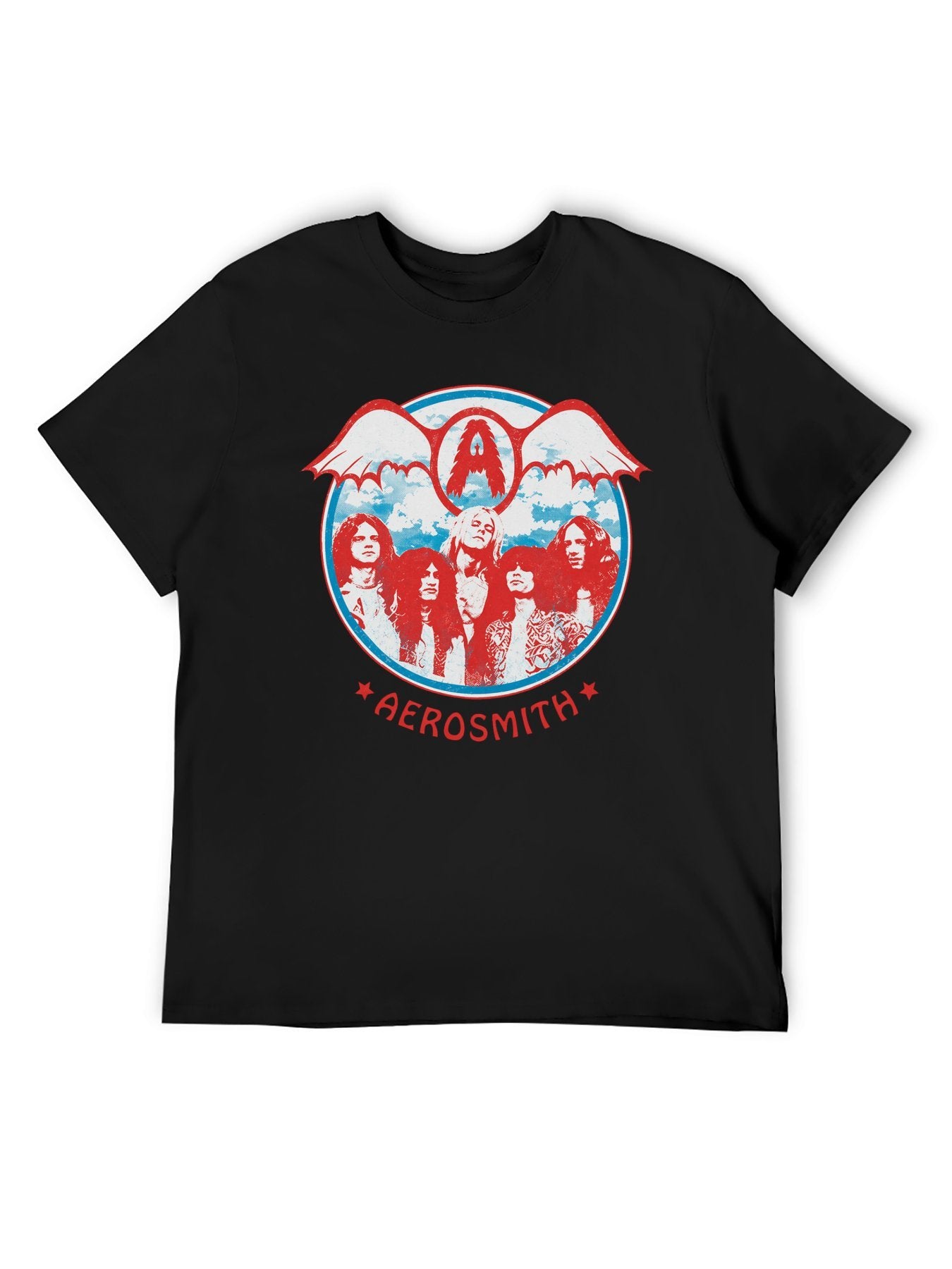 Aerosmith Band Portrait Bat Wing Vintage Graphic T-Shirt