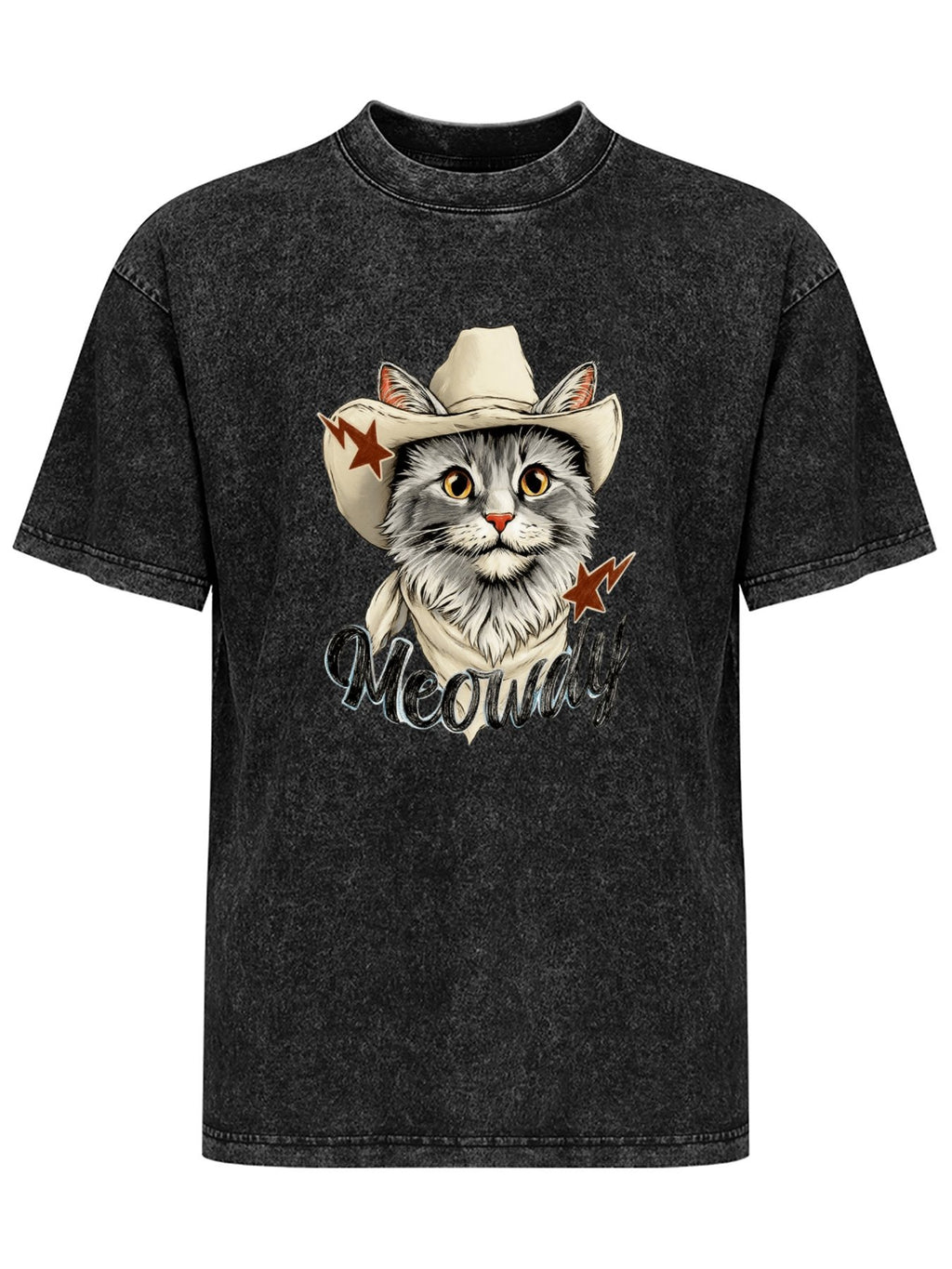 Meowdy Cowboy Cat Vintage Washed T-Shirt