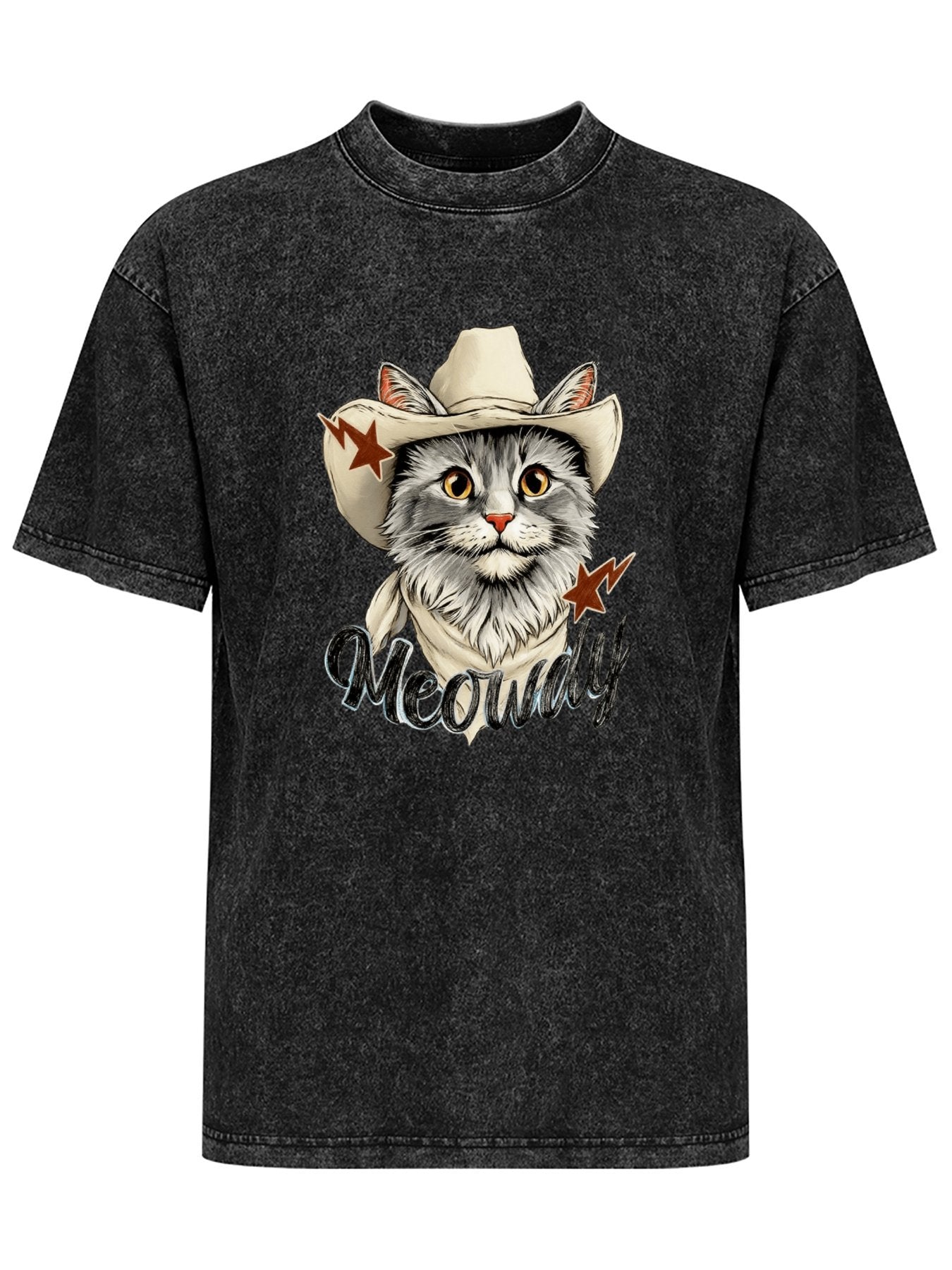 Meowdy Cowboy Cat Vintage Washed T-Shirt