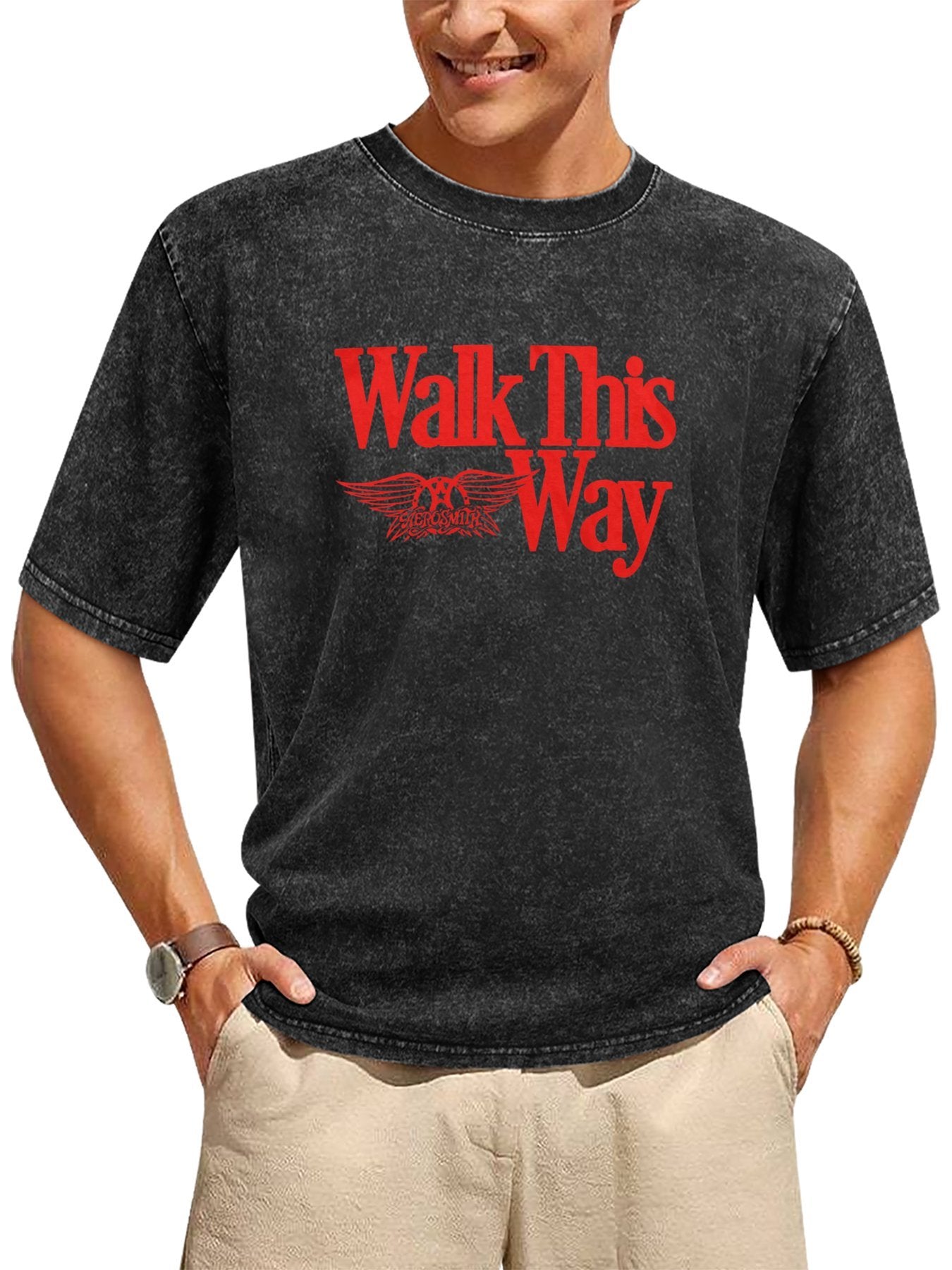 Aerosmith Walk This Way Red Logo Graphic T-Shirt Secondary image