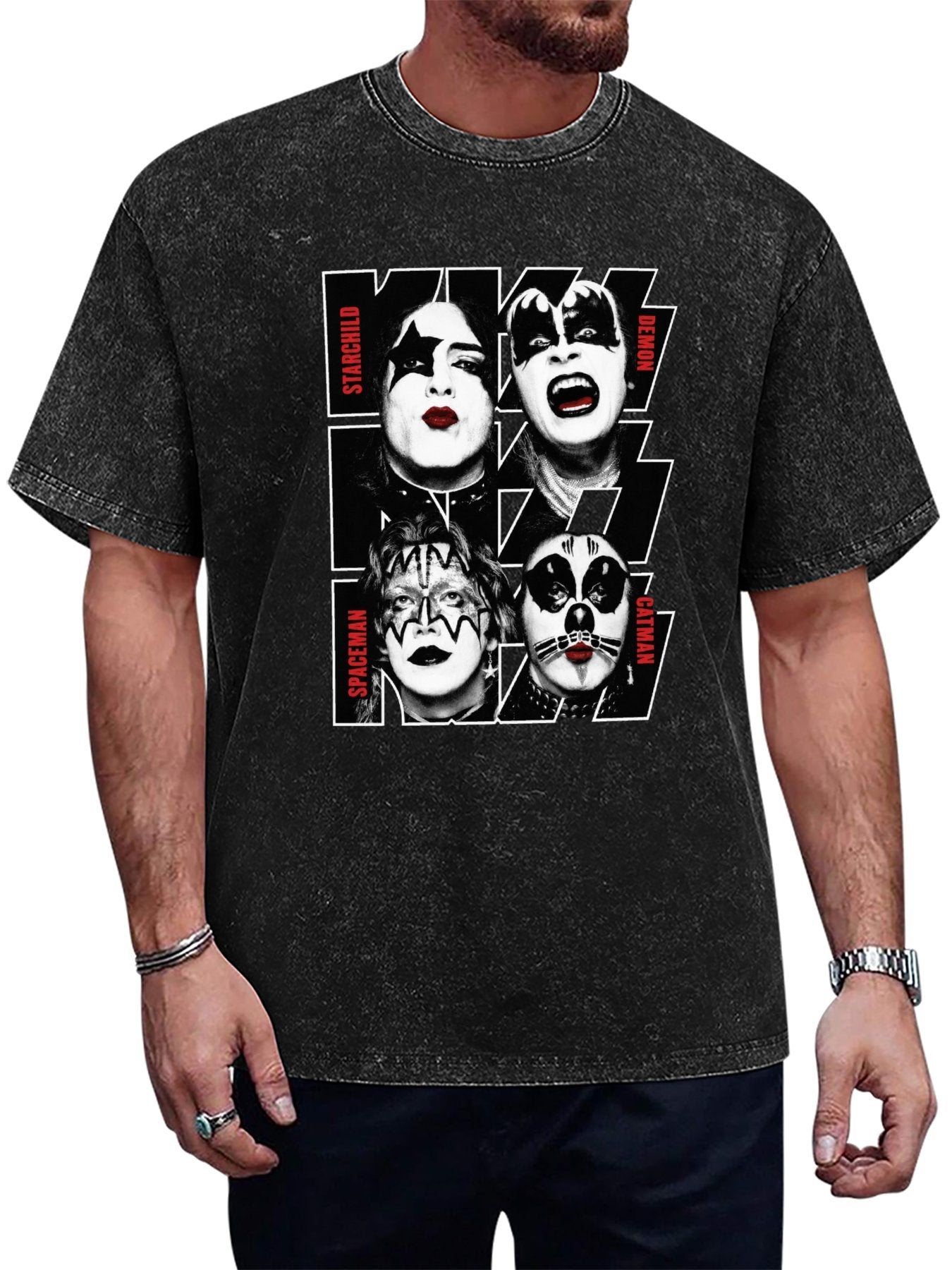 KISS Four Personas Band Portrait Graphic T-Shirt Main image