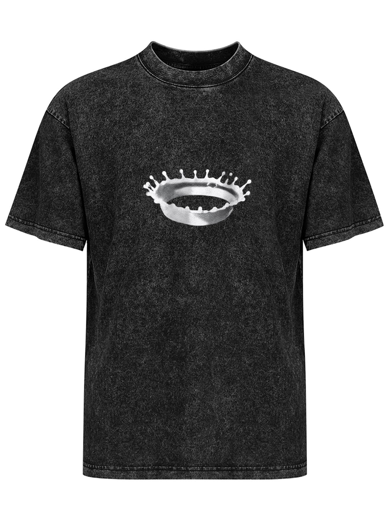 Milk Splash Washed Graphic T-Shirt