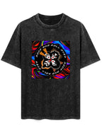 Vintage Washed KISS Rock and Roll Over Psychedelic Graphic T-Shirt