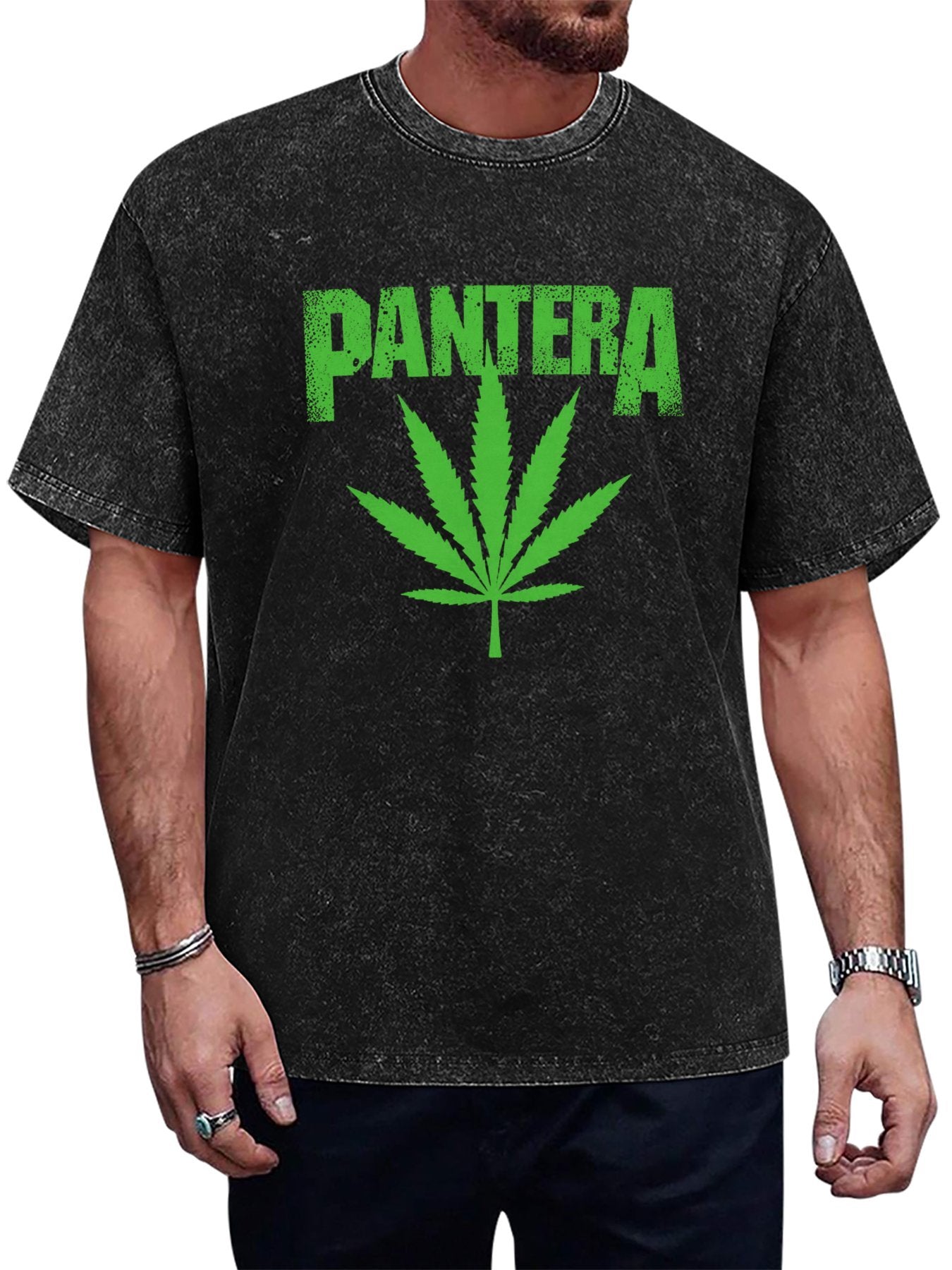Pantera Green Leaf Graphic T-Shirt Main image