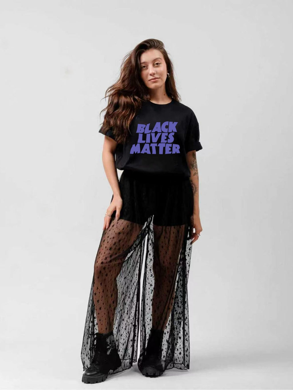 Black Lives Matter Purple Statement Graphic T-Shirt