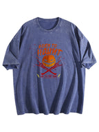 Born to Haunt Pumpkin Graphic Washed T-Shirt