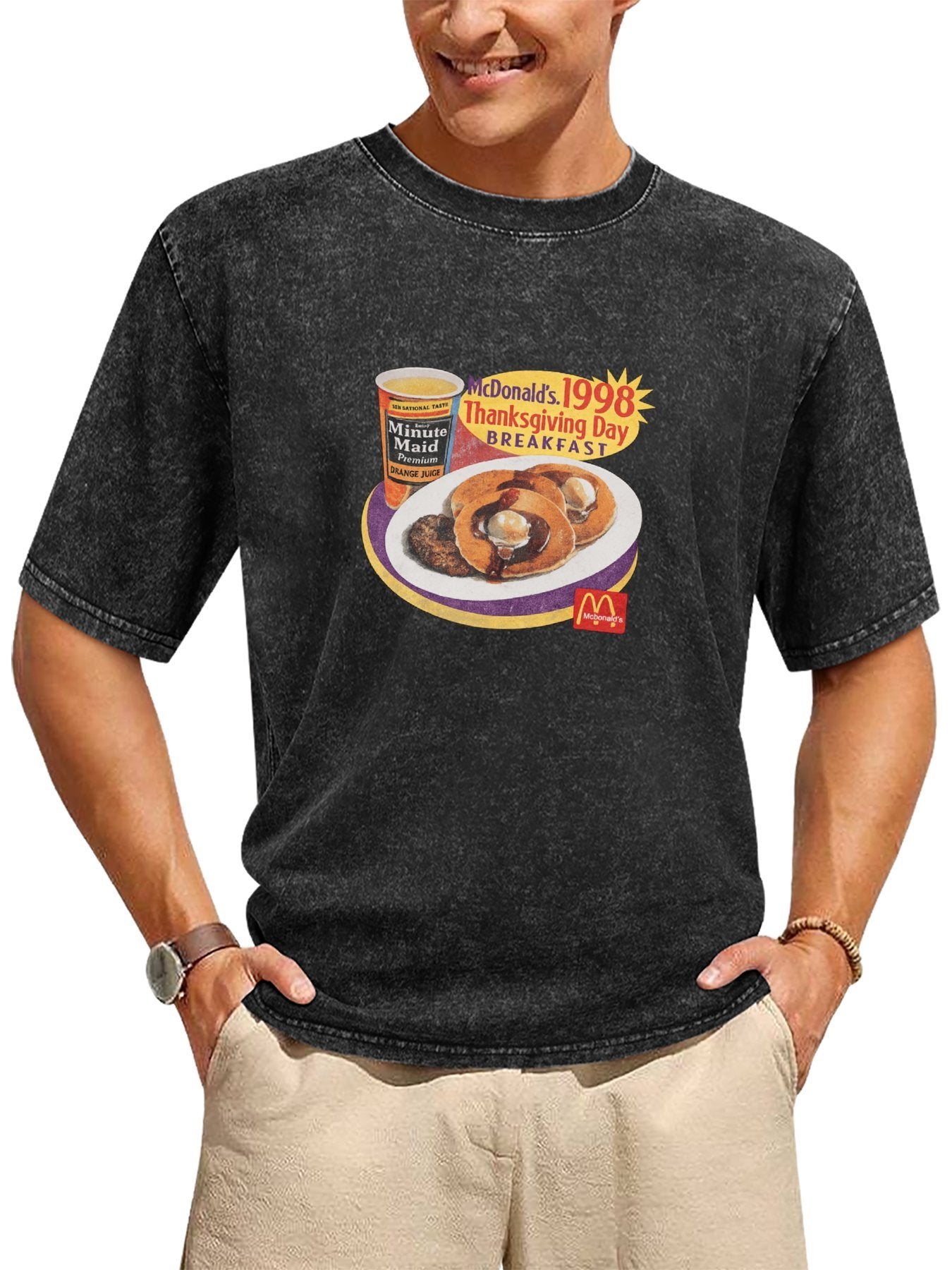 1998 Thanksgiving Day Breakfast Graphic Washed T-Shirt