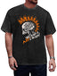 Vintage Washed Punk Skull Flame Graphic T-Shirt