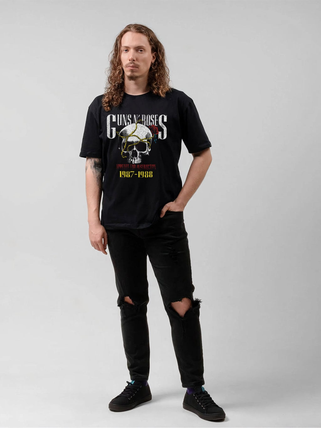 Guns N’ Roses Cracked Skull Appetite Tour Graphic T-Shirt