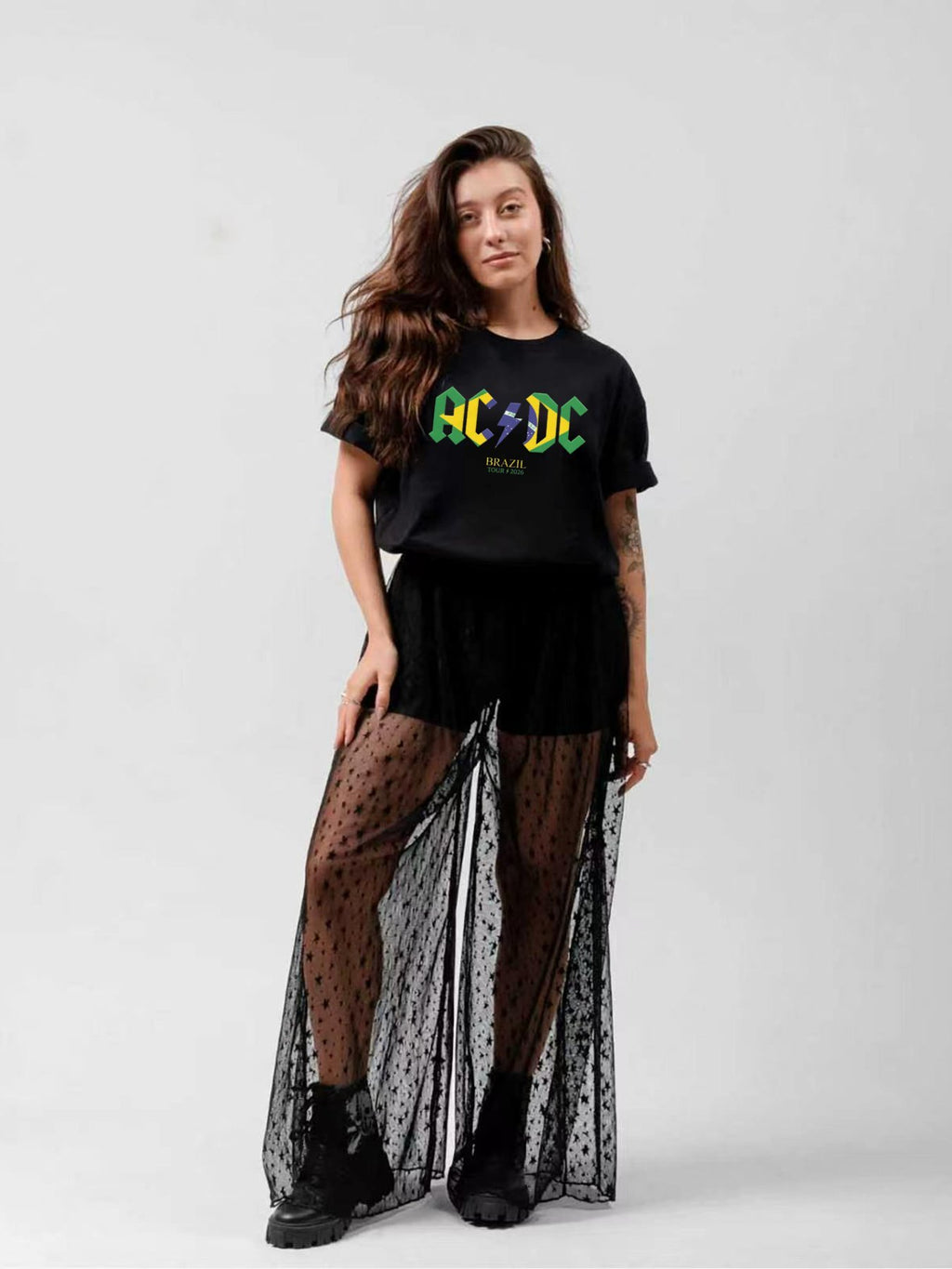 AC/DC Brazil Flag Logo Tour 2026 T-Shirt