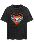 Aerosmith Colorful Heart Winged Logo Graphic T-Shirt