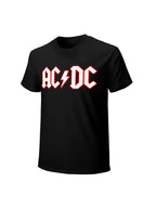 AC/DC White Red Glow Logo Graphic T-Shirt