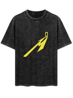 Vintage Washed Lightning Path Graphic T-Shirt