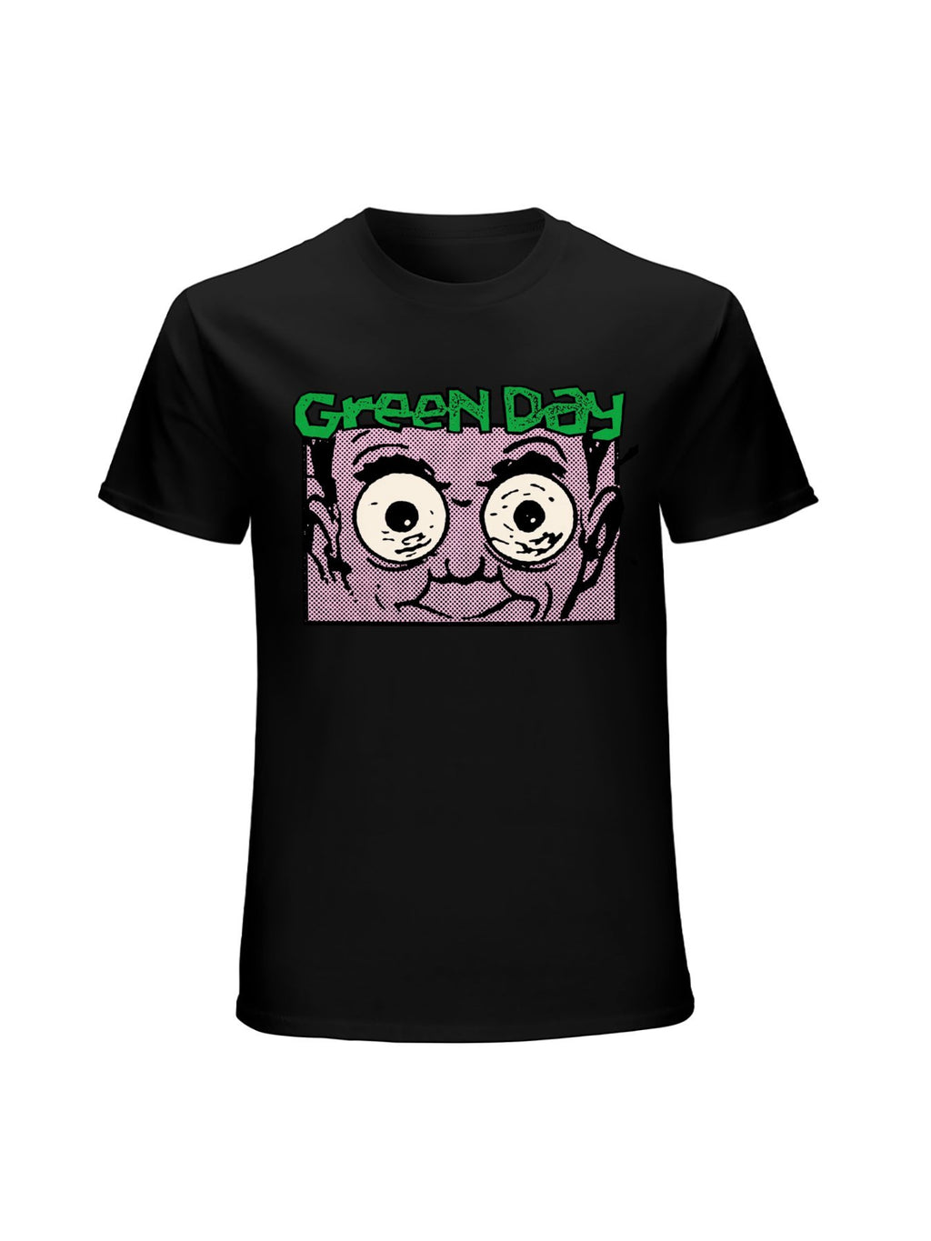 Green Day Wide-Eyed Comic Punk Graphic T-Shirt