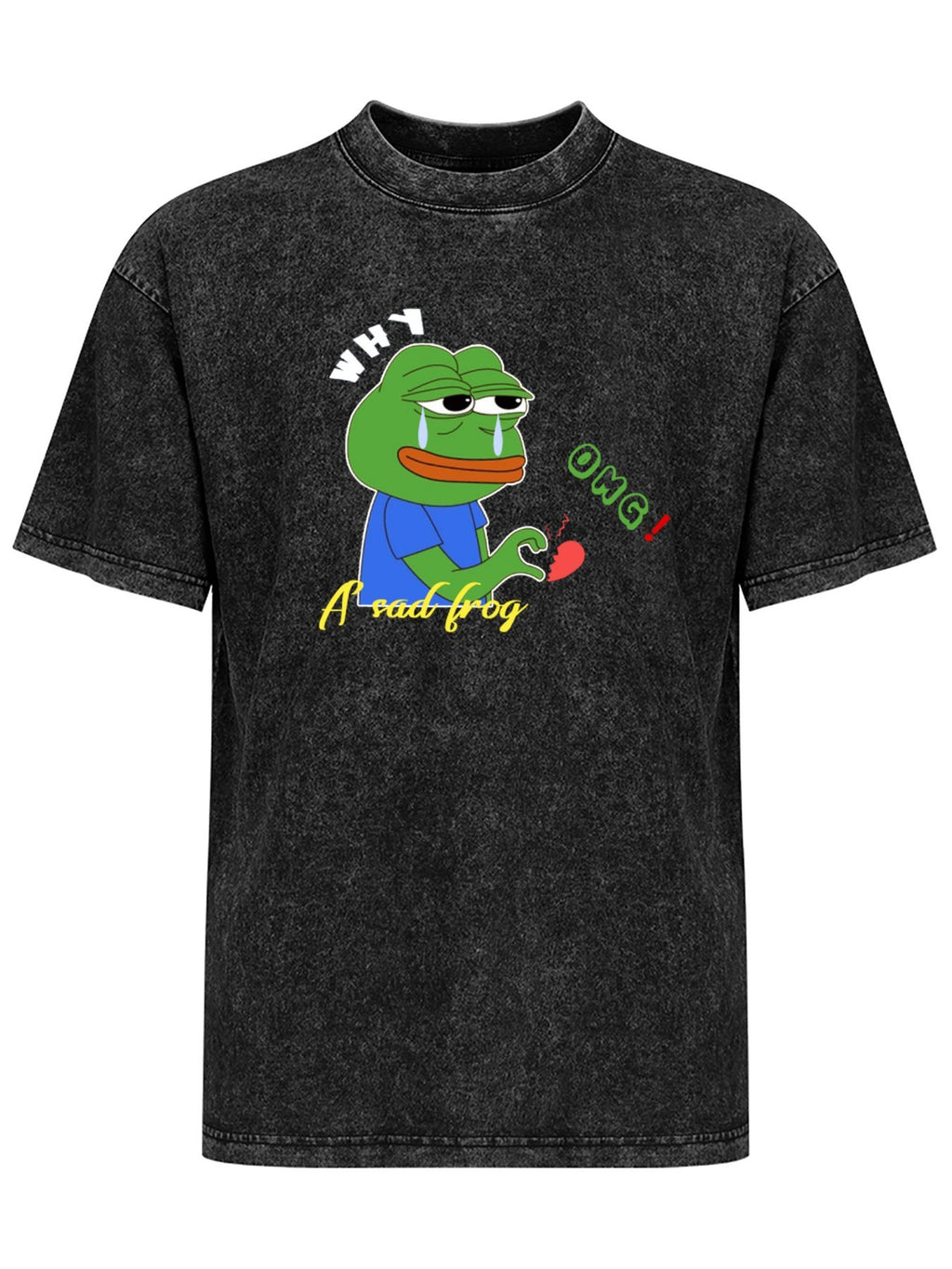 Sad Frog Broken Heart Vintage Washed T-Shirt