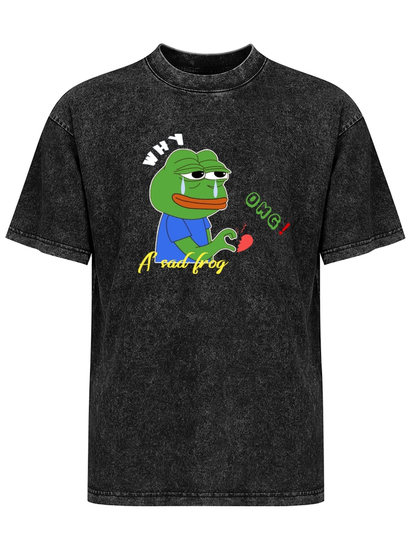 Sad Frog Broken Heart Vintage Washed T-Shirt